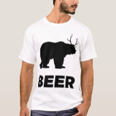 クマ – 親愛ビールおもしろいTシャツ Tシャツ (正面)
