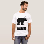 クマ – 親愛ビールおもしろいTシャツ Tシャツ (正面フル)
