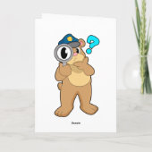 クマ 警察官 虫眼鏡 カード (裏面)