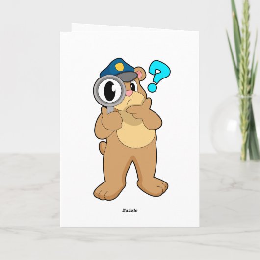 クマ 警察官 虫眼鏡 カード (裏面)