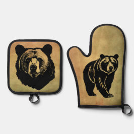 クマ 鍋つかみ&鍋敷きセット