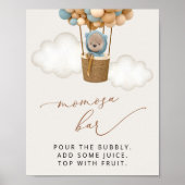 クマ、青い風船、熱気球、桃佐バー ポスター (正面)