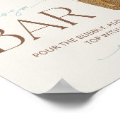 クマ、青い風船、熱気球、桃佐バー ポスター (角)