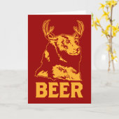 クマ+鹿=ビール カード (黄色い花)