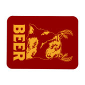 クマ+鹿=ビール マグネット (横)