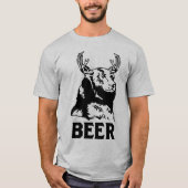 クマ+鹿=ビール Tシャツ (正面)