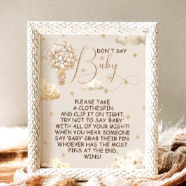 クマBohoバルーンはベビーゲームサインを言わない ポスター