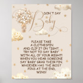 クマBohoバルーンはベビーゲームサインを言わない ポスター (正面)