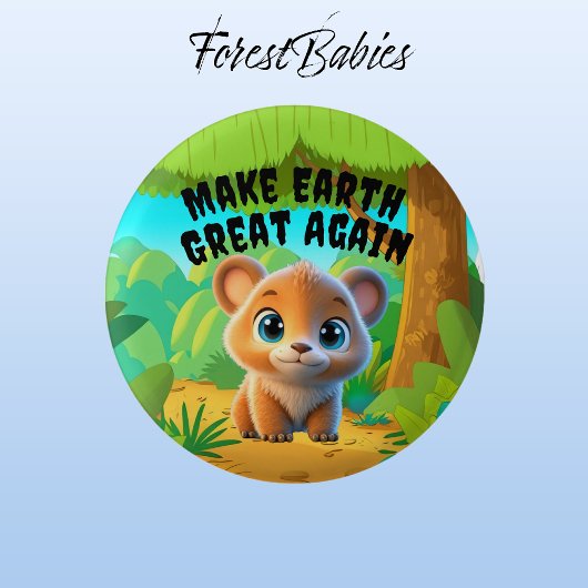 クマCub、再び地球を素晴らし作る、環境 缶バッジ