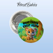 クマCub、再び地球を素晴らし作る、環境 缶バッジ