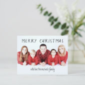 クミニマルリパーソナライズされたスマスホリデー ポストカード (スタンド正面)