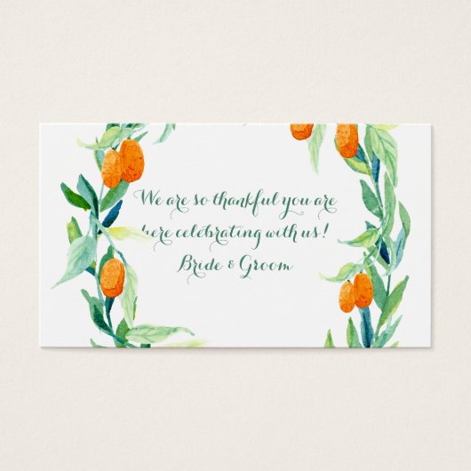 クムクアットローレルリーフリース結婚式の引き出物ギフトラベル (正面)