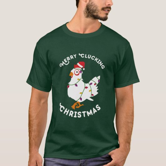クメリークラッククリスマスイブパジャマおもしろいチキン Tシャツ (正面)