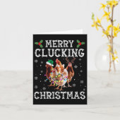 クメリーラッキングおもしろいチキンサンタハットX カード (黄色い花)