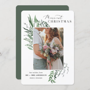 クメリーリスマス植物の写真クリスマスカード 招待状