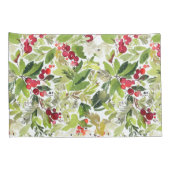 クメリーリスマス水色の赤いベリー 枕カバー (裏面-右)