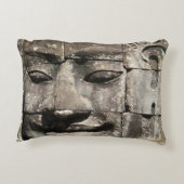 クメールストーン顔...カンボジア・バイヨン・テンプル アクセントクッション (裏面)