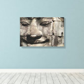 クメールストーン顔...カンボジア・バイヨン・テンプル キャンバスプリント (インサイチュ (ウッドフロア))