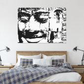 クメールストーン顔...カンボジア・バイヨン・テンプル キャンバスプリント (インサイチュ (寝室))