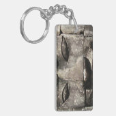 クメールストーン顔...カンボジア・バイヨン・テンプル キーホルダー (正面左)