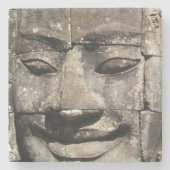 クメールストーン顔...カンボジア・バイヨン・テンプル ストーンコースター (正面)