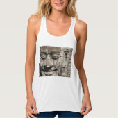 クメールストーン顔...カンボジア・バイヨン・テンプル タンクトップ (正面)