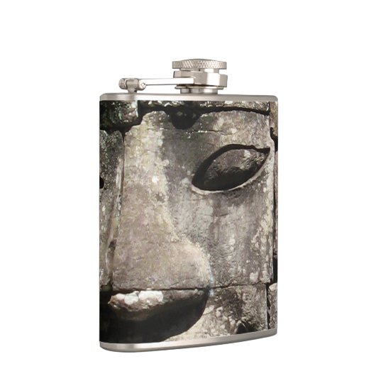 クメールストーン顔...カンボジア・バイヨン・テンプル フラスク (右)