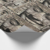 クメールストーン顔...カンボジア・バイヨン・テンプル ラッピングペーパー (角)