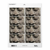 クメールストーン顔...カンボジア・バイヨン・テンプル ラベル (フルシート)