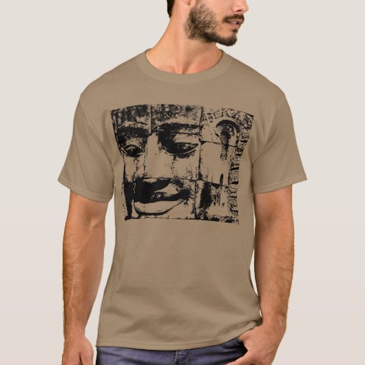 クメール石像 ... バイヨン寺院、カンボジア Tシャツ (正面)