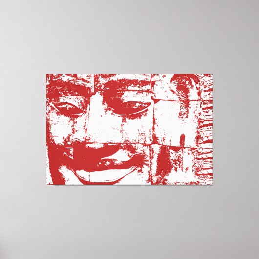 クメール・ストーン顔...カンボジアキャンバスのバイオンテンプル キャンバスプリント (正面)