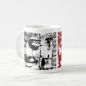 クメール・ストーン・顔...赤黒カンボジア コーヒーマグカップ (正面左)