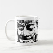 クメール・ストーン・顔...赤黒カンボジア コーヒーマグカップ (左)