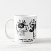 クモおもしろいの漫画 – ジャンパーを作った コーヒーマグカップ (左)