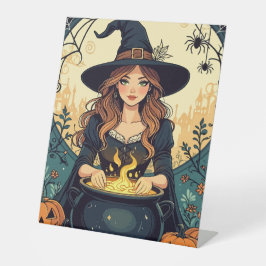 クモで魔法のように魔女を魅了する 台座サイン