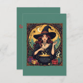 クモで魔法のように魔女を魅了する 招待状 (正面/裏面)