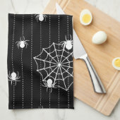 クモとくもの巣の背景 キッチンタオル (四つ折り)