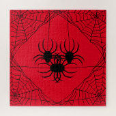 クモとくもの巣ジグソーパズル,676個，赤 ジグソーパズル (横)