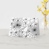 クモとくもの巣、ハロウィーングリーティングカード カード (黄色い花)