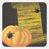 クモとカボチャ スクエアシール (正面)