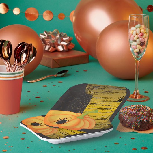 クモとカボチャ ペーパープレート