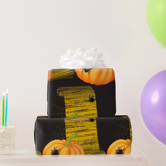 クモとカボチャ ラッピングペーパー