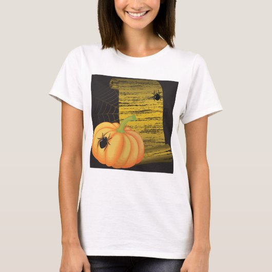 クモとカボチャ Tシャツ (正面)