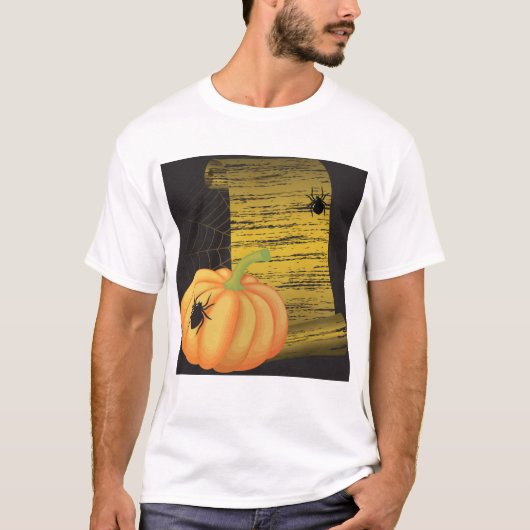 クモとカボチャ Tシャツ (正面)