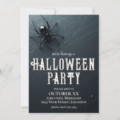 クモとクモの巣のハロウィンパーティー 招待状 (正面)
