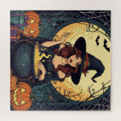 クモとジャックを持つウィスキカルな魔女 ジグソーパズル (横)