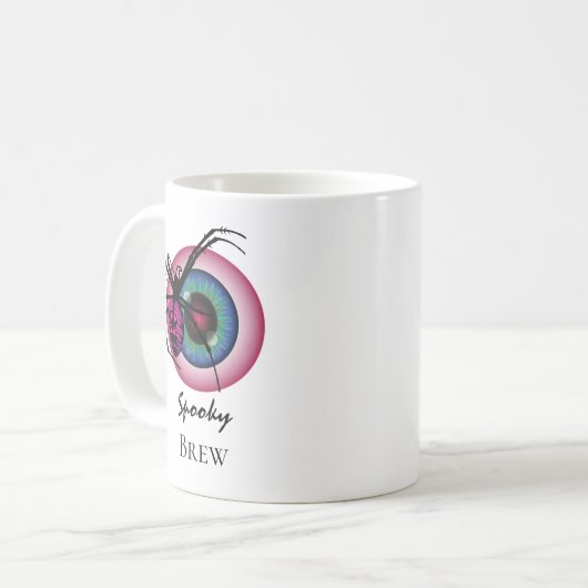 クモと血球眼球カスタム文字 コーヒーマグカップ (正面左)