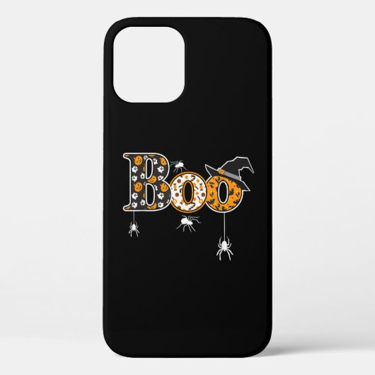 クモと魔女ハットハロウィンのブー Case-Mate iPhoneケース (裏面)
