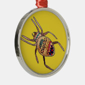 クモのカラフルクモの芸術 メタルオーナメント (右)