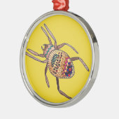 クモのカラフルクモの芸術 メタルオーナメント (左)